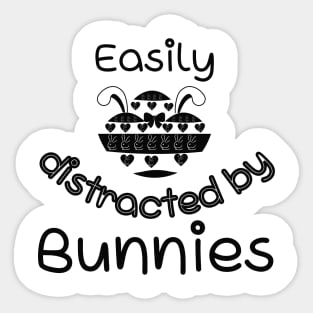 Easily Distracted By Bunnies Sticker